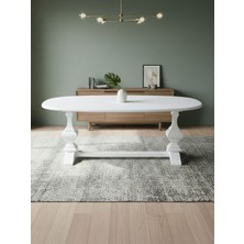 Gazzini Furniture Orleans Fransız Still Oval Ahşap Yemek Masası 90X180