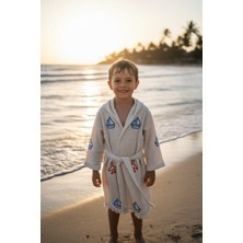 Trend Nexus %100 Pamuk Müslin Taş Baskı Çocuk Panço-Bornoz