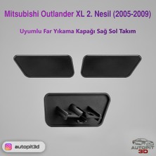 AutoPit 3D Mitsubishi Outlander Xl (2. Nesil 2005–2009) Uyumlu Far Yıkama Kapağı (Sağ–sol Takım)