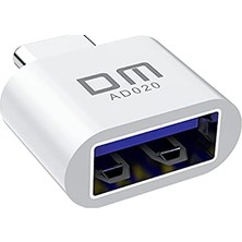 İlanib Ticaret Dm AD020 Type-C To USB 2.0 Mini Otg Çevirici Dönüştürücü Adaptör