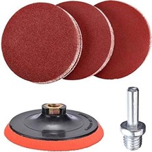 İlanib Ticaret Cırt Zımpara Seti Avuç Taşlama Spiral Ahşap Zımparalama + Matkap Aparatı 115 mm (20 Parça)