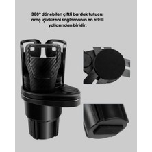 Zero Land Muratech Araç Içi Düzen ve Ambiyans Seti Çift Bardak Tutucu + LED Işık