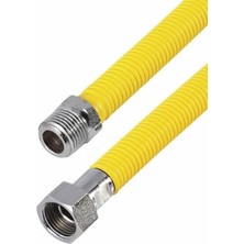 İlanib Ticaret Paslanmaz Çelik Doğalgaz Bağlantı Hortumu, Kombi ve Şofben Uyumlu, Tse 13890 Belgeli, 60 Cm, 3/4 Inç