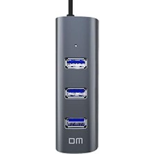İlanib Ticaret Dm CHB010 Type-C To USB 3.0 4 Portlu Alüminyum Hub Çoklayıcı