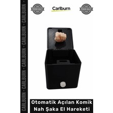 Carlburn #hediye 3D Baskılı Butona Basınca Otomatik Açılan Komik Şaka Nah El Hareket Hediyesi - Siyah Renk