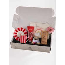 Cihania Store Özel Gün Mermer Kutu-Kahve Fincanı Seti, Türk Kahvesi, Bez Makyaj Çantası, Lavi Çikolata, El Kremi