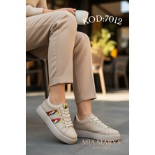 Mia Marya Şerit Detaylı Kadın Sneakers - Yüksek Tabanlı ve Konforlu Günlük Spor Ayakkabı