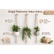 TAHAHAMAK Doğal Makrome Saksı Askı Seti (3’lü Set)