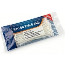 İlanib Ticaret Smartizi 100 Adet Beyaz Kablo Bağı 20 cm - Uzun Boy Plastik Cırt Kelepçe - Çok Amaçlı Düzenleyici ve Sabitleyici