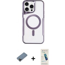 Marsilyan™- iPhone 11 Pro Max Kılıf Yadigar Klasik Özel Seri - Şeffaf Pasifik Cam Ekran Koruyucu + Siyah Metal Kamera Lens Koruma Cam