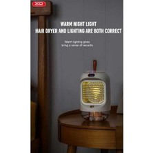 İlanib Ticaret 2'si 1 Arada Hava Nemlendiricili Fan, 280ML Su Kapasitesi, 3600MAH Batarya, 3 Hız Kademeli, 90 Derece Dönebilir, Işıklı, Serinletici, 610G, MF76, Beyaz