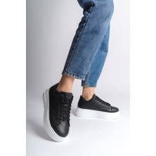 Bıana Bağcıklı Ortopedik Taban Kadın Sneaker Spor Ayakkabı  Cbt - Siyah