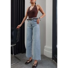 Esra Helvacı Kemerli Geniş Paça Jean