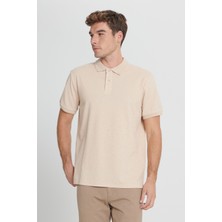 Altınyıldız Classics Erkek Sütlü Kahve-Ekru Slim Fit Dar Kesim %100 Pamuk Polo Yaka Tişört