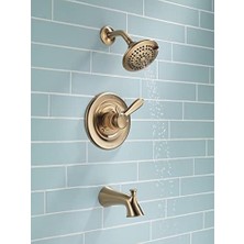 İlanib Ticaret Lahara 17 Serisi Çift Fonksiyonlu Küvet ve Duş Donanım Seti, 5 Kademeli Touch-Clean Duş Başlığı ile Birlikte, Paslanmaz Çelik T17438-SS (Vana Dahil Değildir)