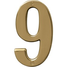 İlanib Ticaret Hy-Ko Products BR-51PB/9 Prestige Number 9 (Nıne) 12,7 cm Yükseklik, Cilalı Pirinç Kaplama, 1 Adet