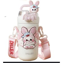 Vagonlife D9363 Pembe Tavşan Paslanmaz Çelik Termos 490 ml