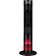 İlanib Ticaret Şömineli Seramik Kule Tipi Dikey Isıtıcı, 2000W, Siyah, Kule, Iç Mekan, Elektrikli, Seramik Isıtma, Uzaktan Kumandalı
