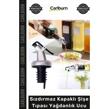 Carlburn Premium Damlatmaz Ayarlı Döküm Mutfak Yağ Sirke Aksesuar Sızdırmaz Kapaklı Şişe Tıpa Yağdanlık Ucu