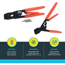 İlanib Ticaret Pex Kelepçe Aleti, Turuncu Saplı 3 Saplı Alet, Sıhhi Tesisat Armatürleri, Pex, Pe-Rt, UC961