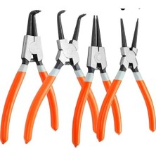 İlanib Ticaret 4’lü Segman Pensesi Seti – Iç Dış Düz ve Açılı Sekman Pensesi, 7” Profesyonel Segman Sökme Takma Pensesi