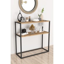 Feyza Design Modern Metal Ayaklı Dekoratif Konsol ve Raflı Dresuar Takımı