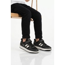 Cool Siyah Fileli Hafif Cırtlı Unisex Çocuk Spor Ayakkabı Stella F