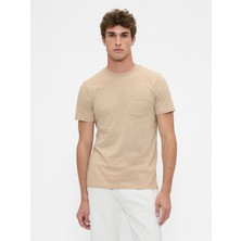 Gap Erkek Krem Organik Pamuk Cepli T-Shirt