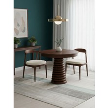 Gazzini Furniture Spirra Açılır Yuvarlak Ahşap Yemek Masası 100X100