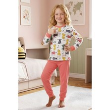 Modanino Kız Çocuk %100 Pamuk Pijama Takımı 4-11 Yaş 12628