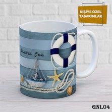 Birsence Kişiye Özel  Kupa | Isimli & Fotoğraflı Premium Hediye Bardak Deniz Yelken