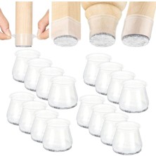 İlanib Ticaret 12 Adet (3cm-3,5cm) Yarı Saydam Silikon Keçeli Susturucu Pabucu,