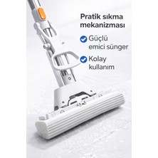 PremiumPort Esnek Temizlik Seti, 2 Pva Sünger, Çelik Sap, 125 Cm, Beyaz