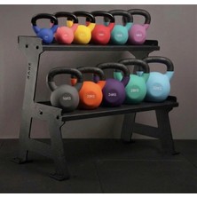 Rane Lazer Kesim Kettlebell Standı 2 Raflı Siyah Dayanıklı Yapı ile 175 kg Ağırlık Taşıma Kapasitesi
