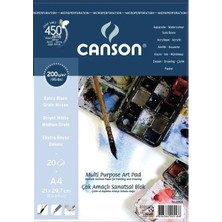 Canson Fınface 1557 Resim Blokları Çok Amaçlı 200 gr A4 20 Yp Üstten Spriralli