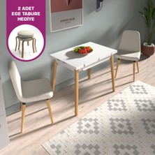 Vilinze Tosya Sandalye Avanos Ahşap Mdf Mutfak Masası Takımı - 90X120 cm