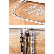 İlanib Ticaret Kablo Düzenleyici Sabitleyici 60 Adet Avantajlı Paket Yapışkanlı Organizer Klips Seti