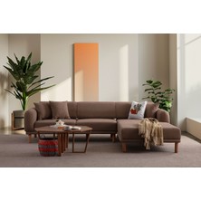 Kayalar Sofa AK SOFA Stella Sağ Köşe Koltuk Takımı Kahverengi