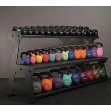 Rane Dambıl Kettlebell Standı 3 Katlı Dayanıklı Çelik Malzeme ile 175 kg Ağırlık Kapasitesi