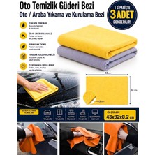 Neler Geldi Neler 3 Adet Süper Emici Oto Temizlik Güderi Bezi Oto / Araba Yıkama ve Kurulama Bezi Orta Boy 43 x 32 cm
