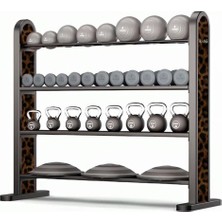 Rane Leopar Desenli Kettlebell Sağlık Topu Dambıl Bosu Topu Standı 175 kg Ağırlık Kapasitesi