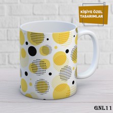 Birsence Kişiye Özel Kupa | Isimli & Fotoğraflı Premium Hediye Bardak Sarı Puantiye