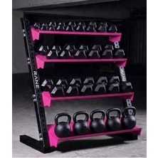 Rane Dambıl Kettlebell Standı Siyah Pembei 4 Raflı Çok Amaçlı Kullanım