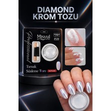 Misyul Inci Efektli Tırnak Tozu, Pearl Chrome Holografik Yansımalı Nail Art Tozu