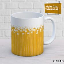 Birsence Kişiye Özel Kupa | Isimli & Fotoğraflı Premium Hediye Bardak Sarı Papatya