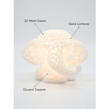 My Craft 3D MYCRAFT3D Sevimli Fil Çocuk Odası Gece Lambası 3D Tasarım LED Işıklı Masaüstü Mesh Dekor Hediyelik