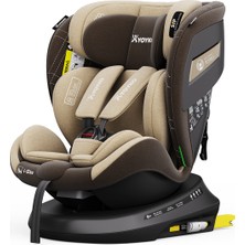 Yoyko Rich I-Size Alarmlı 360° Dönebilir Yatabilir 0-36 kg Oto Koltuğu Isofıx/sıp/latch Kahverengi