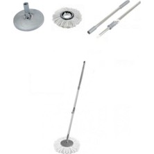 PremiumPort Alüminyum 360 Döner Mop Sopası ve Bez Seti, Pratik Temizlik Aracı