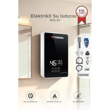 Feyza Design Elektrikli Duvara Monte Şofben 7000W Banyo ve Mutfak Için Siyah