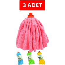 PremiumPort Mikrofiber Mop Başlık 3'lü Set 45X70 Yedek Paspas Ucu Renkli